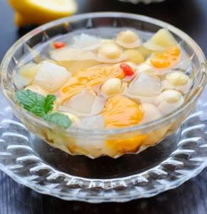 Làm thạch dừa trái cây
