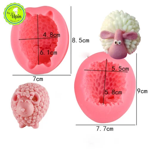 [Khuôn silicone 4D] Sét 4 khuôn silicone gia đình con cừu siêu cute - Ảnh 3