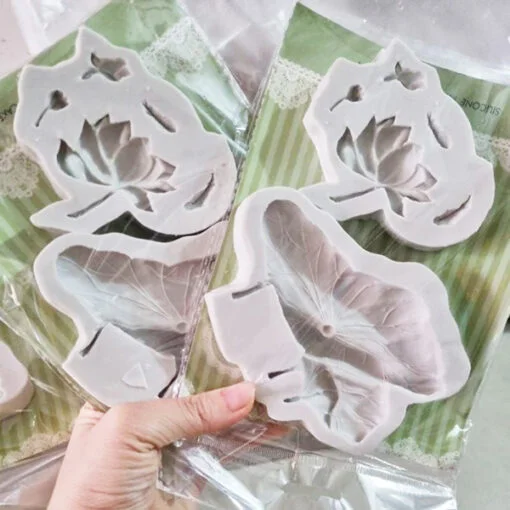 bộ 2 khuôn hoa lá sen nghiêng - Ảnh 2