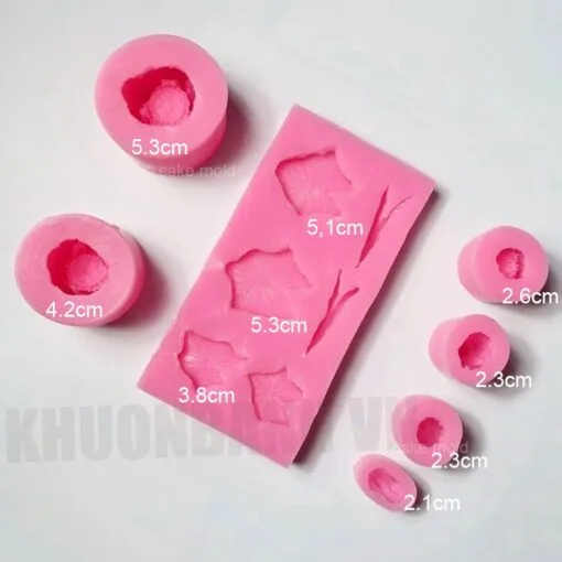 Set 7 khuôn sen thái silicon hoa sen lá sen đài sen làm bánh thạch rau câu - Ảnh 3