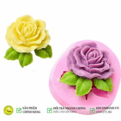 Khuôn silicon hoa hồng ba lá mã HHKL 8cm