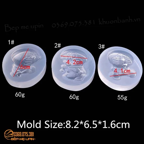 Set 3 khuôn silicon doremon làm bánh nặn đất sét - Ảnh 2