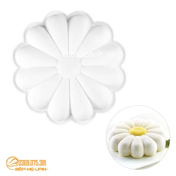 khuôn silicon hoa cúc size lớn 20 cm