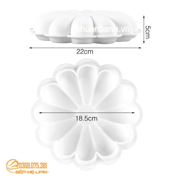 Khuôn silicon hoa cúc size lớn 20cm làm xôi thạch rau câu - Ảnh 2