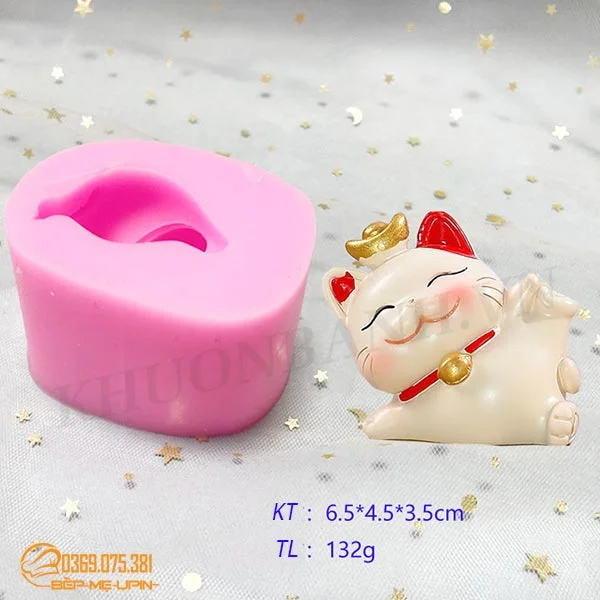 Set 4 khuôn silicon chú mèo thần tài may mắn khuôn 12 con giáp - Ảnh 3