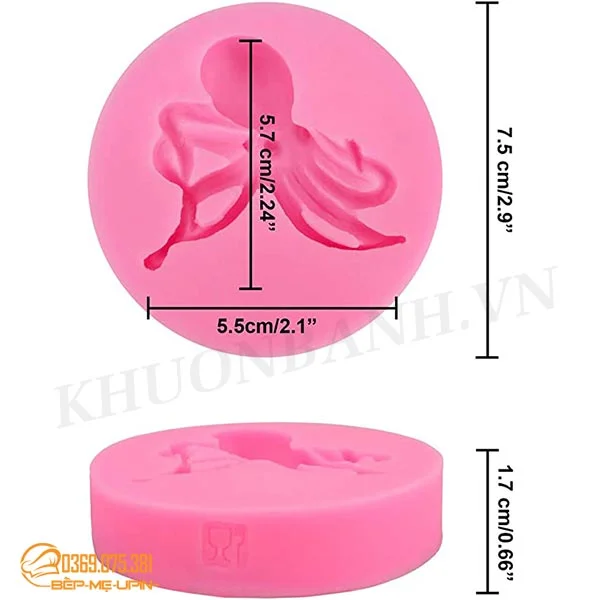 Khuôn silicon bạch tuộc con mực tổng hợp các mẫu - Ảnh 5
