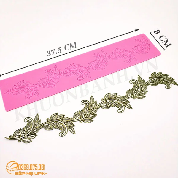 Khuôn ren hình cành lá làm bánh rau câu, tạo hoa văn trang trí mã RL01 - Ảnh 2