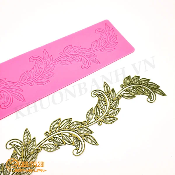 Khuôn ren hình cành lá làm bánh rau câu, tạo hoa văn trang trí mã RL01 - Ảnh 4