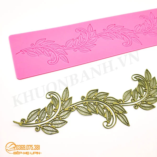 Khuôn ren hình cành lá làm bánh rau câu, tạo hoa văn trang trí mã RL01 - Ảnh 3