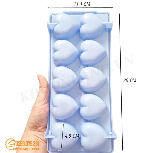 Khay nhựa tim làm thạch rau câu làm nước đá hình 21 tim và 10 tim VT - Ảnh 3