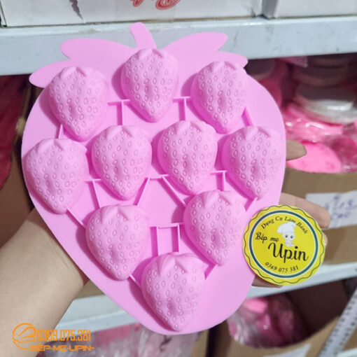 Khuôn silicon vỉ 10 quả dâu tây - Ảnh 4