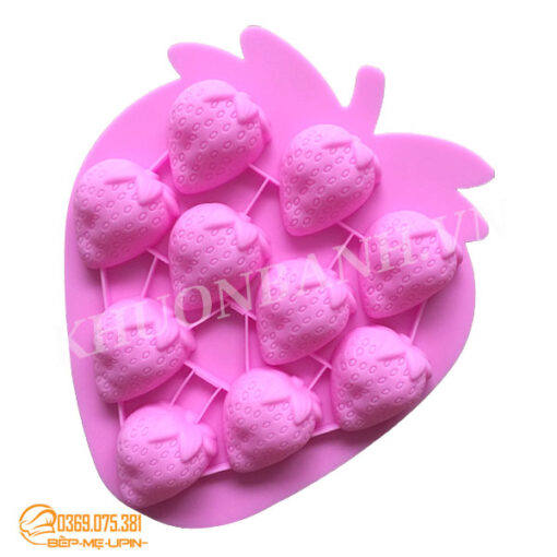 Khuôn silicon vỉ 10 quả dâu tây - Ảnh 2