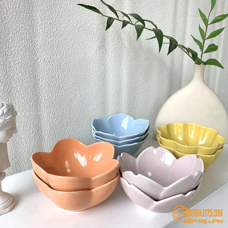 Tô sứ hoa mai đựng chè trôi