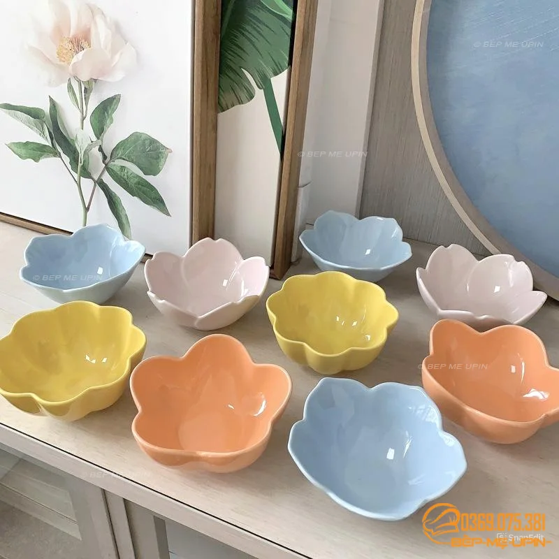 Bát hoa mai 12cm đựng chè trôi bày mâm cúng thôi nôi - Ảnh 2