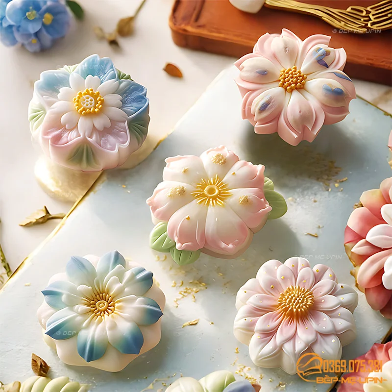 Khuôn bánh trung thu hoa đẹp