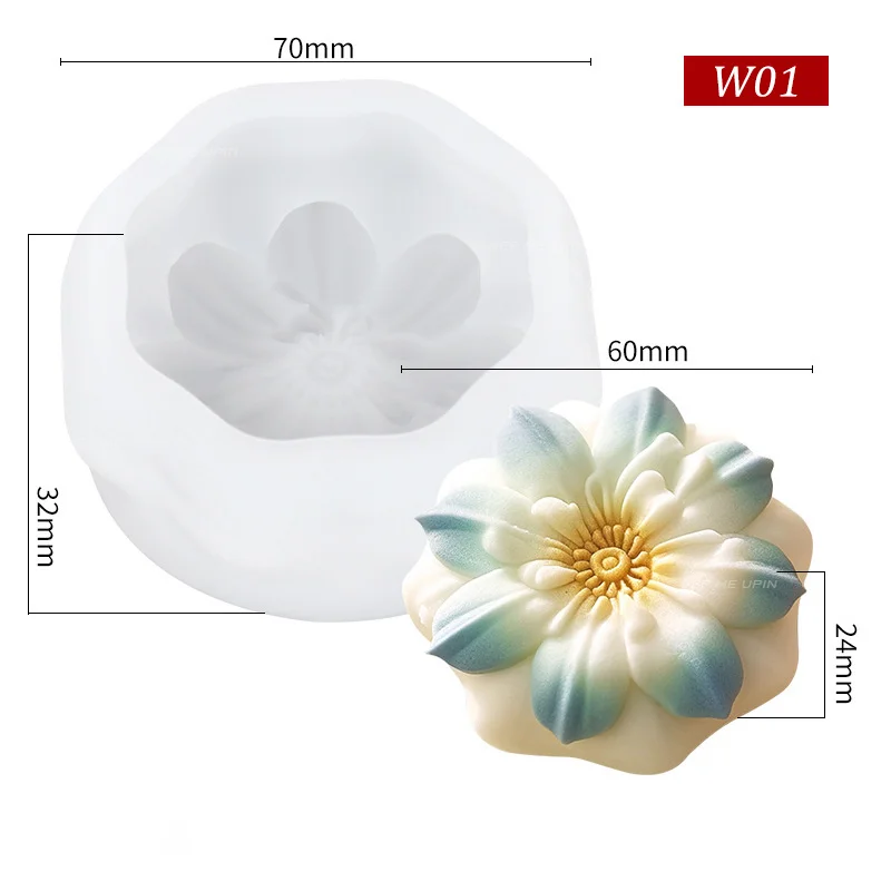 Khuôn silicon hoa đào da tuyết bánh trung thu wagashi bánh trôi nước bánh đậu xanh hình hoa đào - Ảnh 3