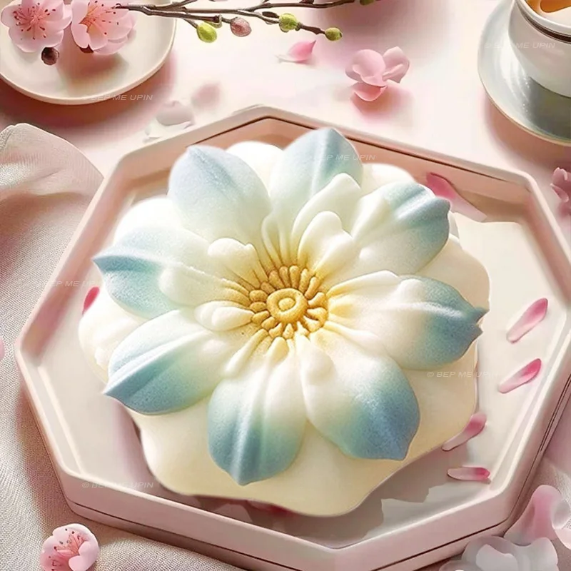 Khuôn silicon hoa đào da tuyết bánh trung thu wagashi bánh trôi nước bánh đậu xanh hình hoa đào - Ảnh 7