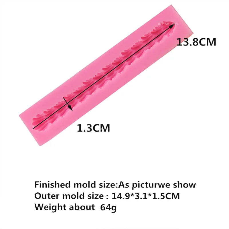khuôn silicon viền vẩy sò dây xích dài 14cm mã VS01 làm viền bánh kem bánh rau câu - Ảnh 2