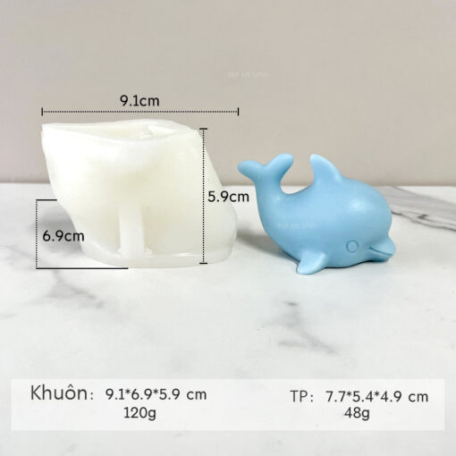 Khuôn silicon 4d khuôn cá heo khuôn cá voi mã CV04 - Ảnh 2