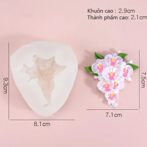 Khuôn silicon hoa lan chùm dây hoa lan 9cm - Ảnh 3