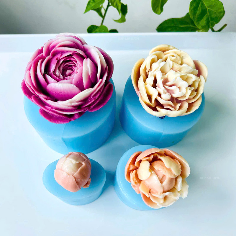 Khuôn silicone hoa hồng sét 4 hoa M2468 - Ảnh 4