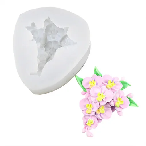 Khuôn silicon hoa lan chùm dây hoa lan 9cm - Ảnh 2