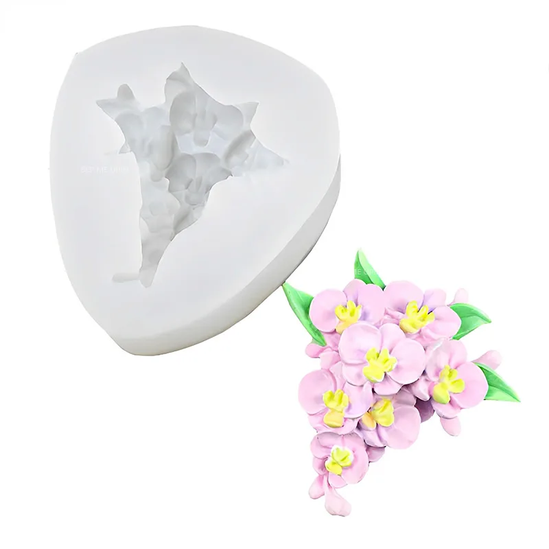 Khuôn silicon hoa lan chùm dây hoa lan 9cm - Ảnh 2