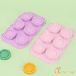 Khuôn silicon vỉ 6 tròn mặt trời