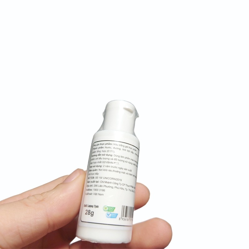 Màu trắng gel thực phẩm Unicorn Color lọ 28g - Ảnh 2
