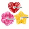 Bộ khuôn cắt bánh hình tim sao, hình tròn hai mặt bằng nhựa nhấn bánh quy, fondant