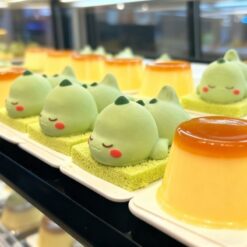 Khuôn Silicon Làm Pudding Thỏ Nhún Mèo Ú Khủng Long Nằm Khuôn Thạch Rau Câu Bánh Custard Chống Dính Siêu Cute