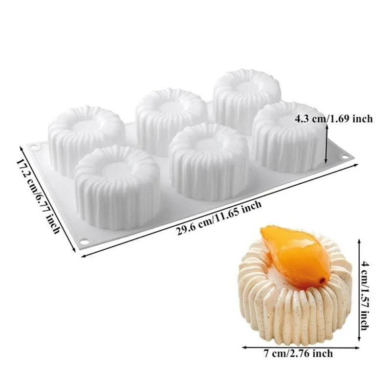 Khuôn Làm Bánh Kết Cấu Cuộn Dây Hình Trụ Tròn Silicone Cao Cấp Chống Dính Làm Pudding Rau Câu Socola - Ảnh 2