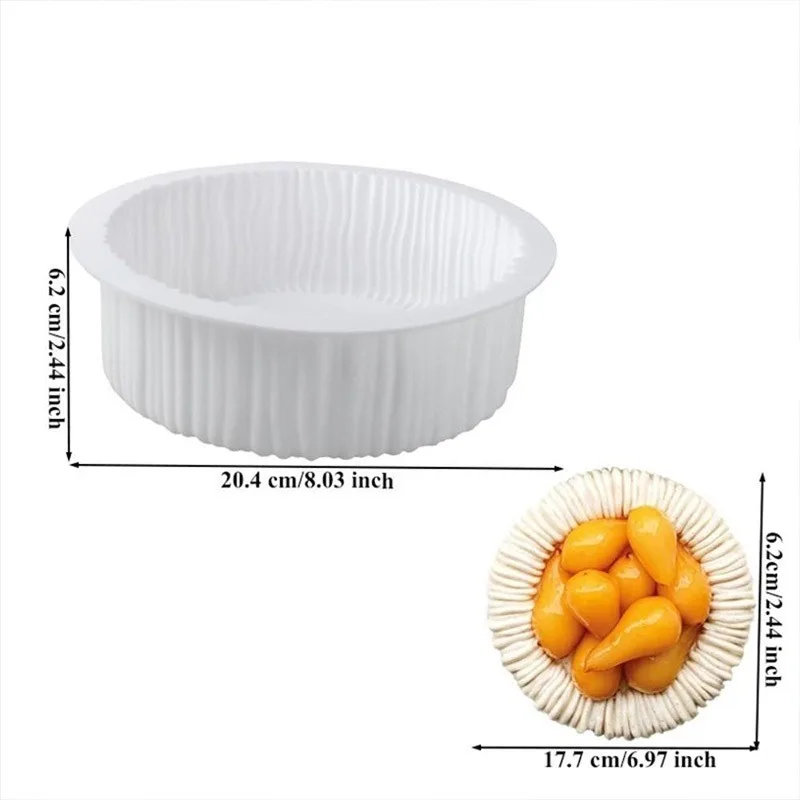 Khuôn Làm Bánh Kết Cấu Cuộn Dây Hình Trụ Tròn Silicone Cao Cấp Chống Dính Làm Pudding Rau Câu Socola - Ảnh 3