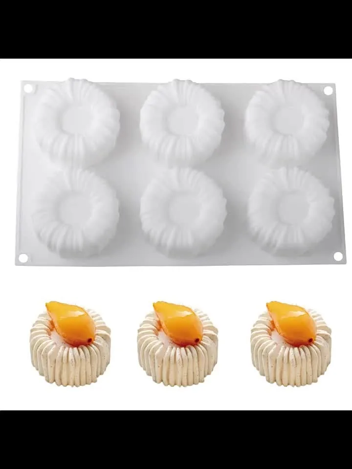 Khuôn Làm Bánh Kết Cấu Cuộn Dây Hình Trụ Tròn Silicone Cao Cấp Chống Dính Làm Pudding Rau Câu Socola - Ảnh 4