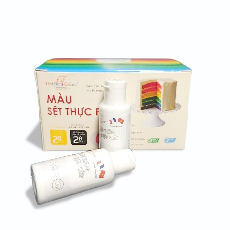 Màu trắng gel thực phẩm Unicorn Color lọ 28g - Ảnh 3
