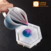 Ca silicon chia ngăn có tay cầm tiện lợi đa năng làm rau câu sơn thủy, pha trộn màu [ 4 ngăn dung tích 500ml ]