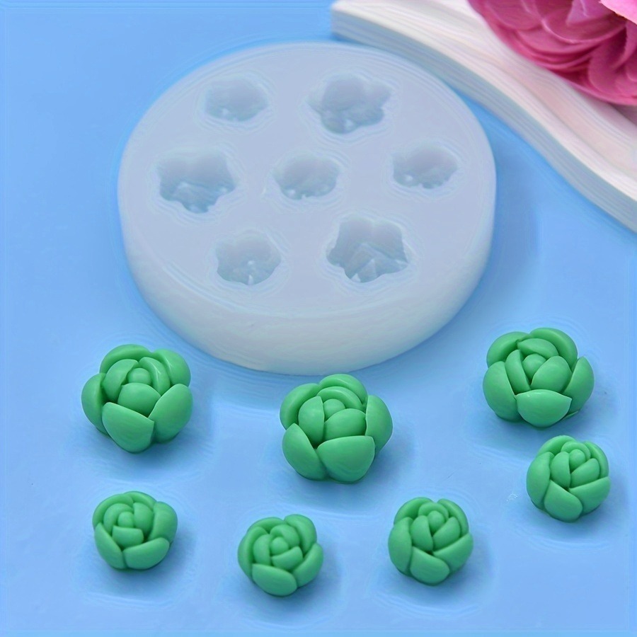 Khuôn silicon 7 nụ sen đá - Ảnh 2