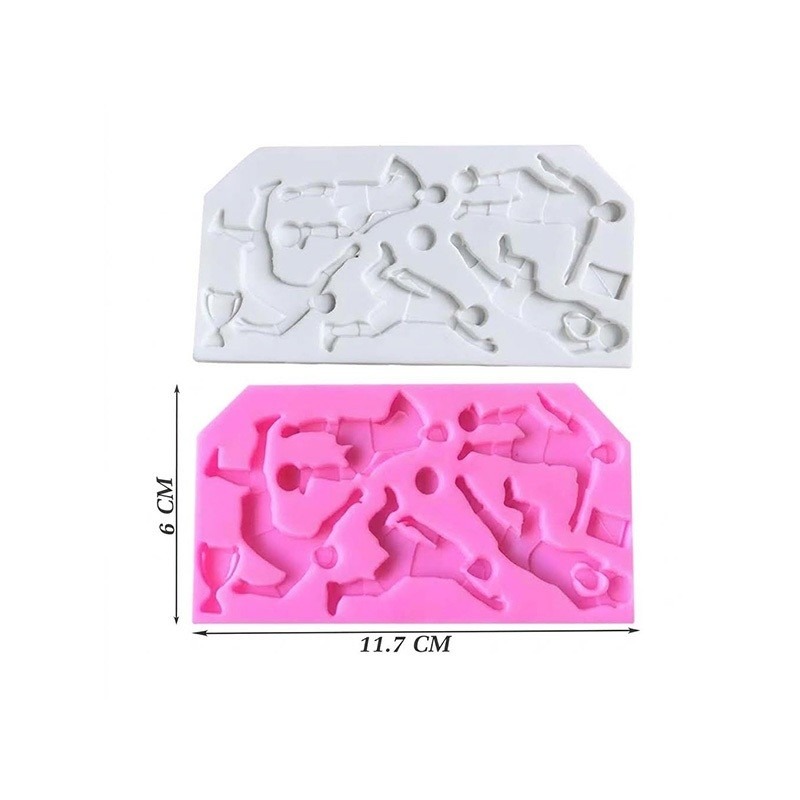 Khuôn Silicon Bóng Đá 3D Làm Bánh Rau Câu Socola Khuôn Cầu Thủ Sân Cỏ Thể Thao DIY - Ảnh 5