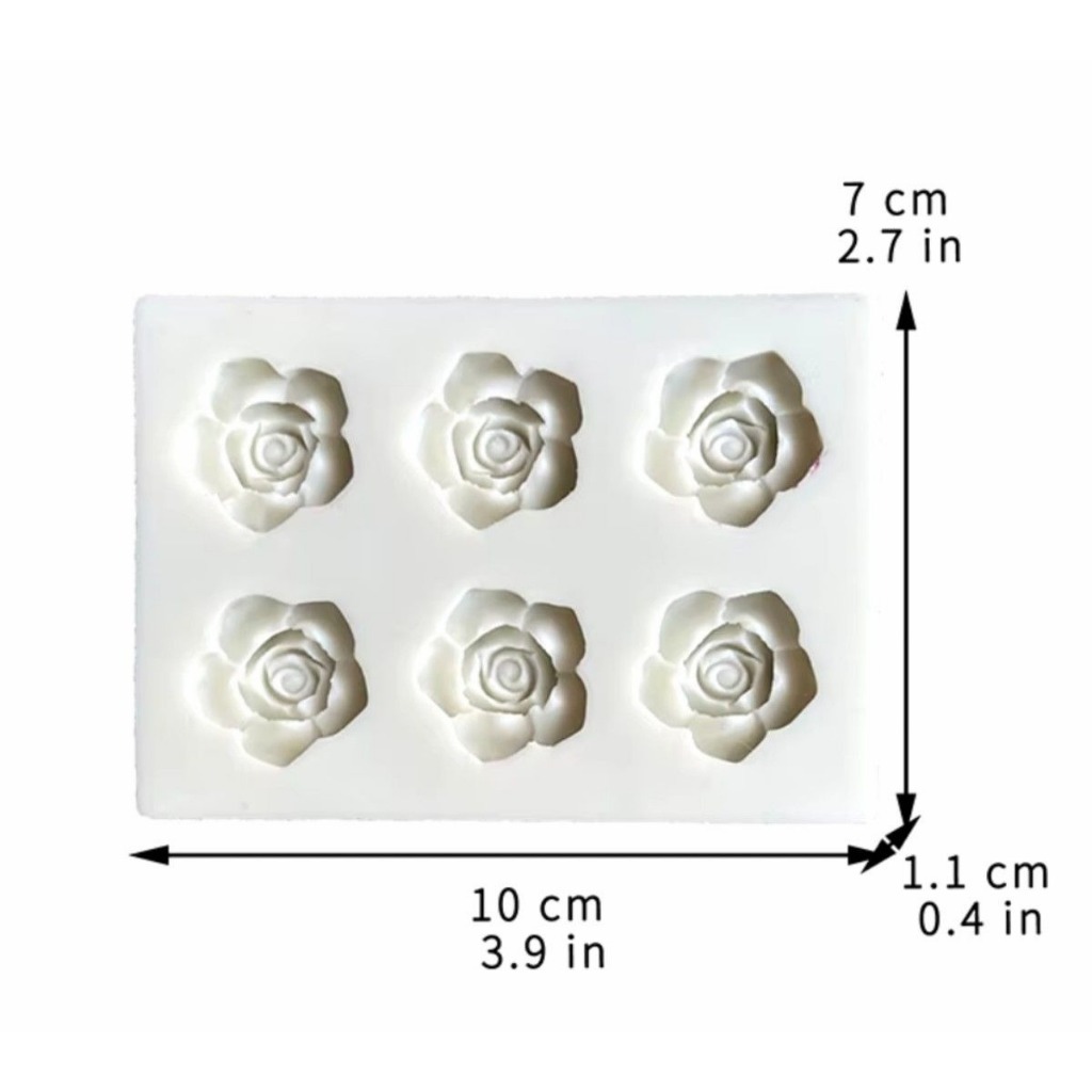 Khuôn silicon vỉ 6 hoa hồng nhỏ - Ảnh 2