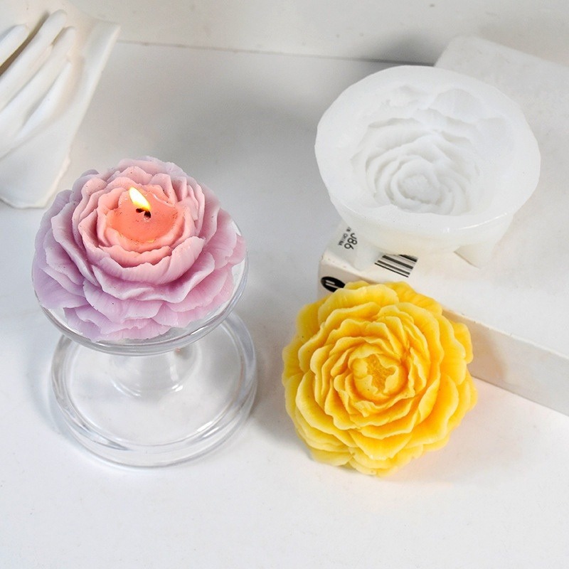 Khuôn silicon Hoa Mẫu Đơn 9cm khuôn làm rau câu 3D fondant socola nến handmade - Ảnh 2