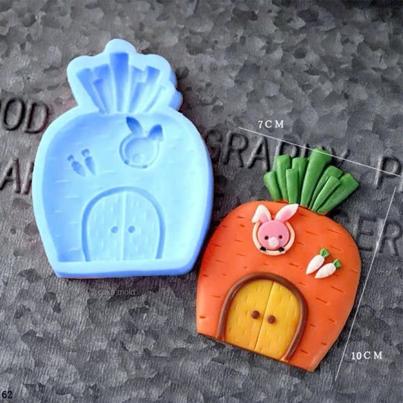 Khuôn Silicon Thỏ Cà Rốt Cạn Làm Rau Câu, Socola, Bánh, Thạch, Xà Phòng Handmade Chống Dính Cao Cấp - Ảnh 4