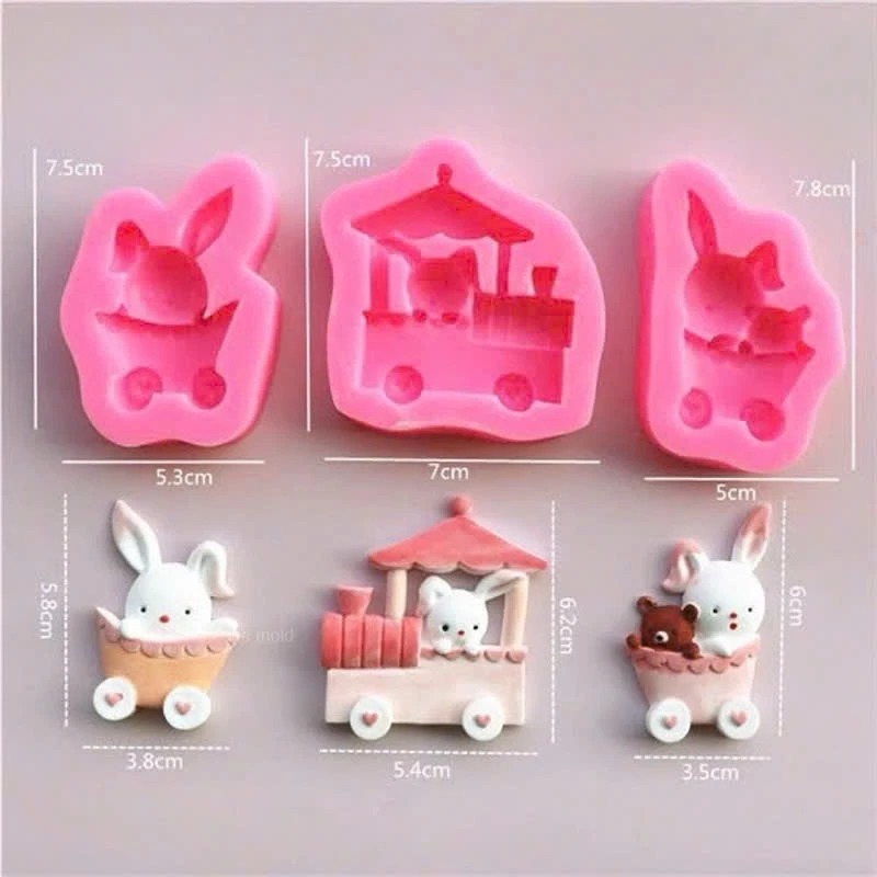 Khuôn Silicon Thỏ Cà Rốt Cạn Làm Rau Câu, Socola, Bánh, Thạch, Xà Phòng Handmade Chống Dính Cao Cấp - Ảnh 2