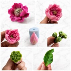 Bộ 7 Khuôn Silicone Hoa Sen Mẫu Nga Chuyên Làm Bánh Rau Câu 3D & Nến Thơm Siêu Nét