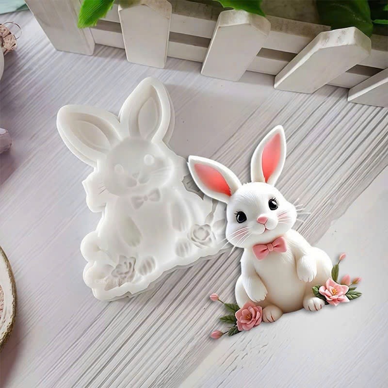 Khuôn Silicon Thỏ Cà Rốt Cạn Làm Rau Câu, Socola, Bánh, Thạch, Xà Phòng Handmade Chống Dính Cao Cấp - Ảnh 3